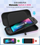 MoKo Carrying Case for Nintendo Switch 2(2025), Protective Hard Shell Portable Travel Carry Case Pouch holds 10 Cartridges with Pockets for Switch 2 Accessories and Games, Blue Pink