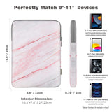 MoKo 9-11 Inch Tablet Sleeve Bag Carrying Case Fits New 11-inch iPad Pro M4/iPad AirM2 2024,iPad Air 5/4/3 10.9"/10.5",iPad Pro 11 M2,iPad 10th 10.9,iPad 9/8th Gen 10.2,Tab S8/S9 11", Pink Gray Marble
