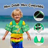 MoKo Toddler Swim Vest for Kids, Swim Arm Floaties 13-70lbs Cartoon Swimming Water Wings Pool Float Vests Sleeves Shoulder Straps Arm Band for Children Learn to Swim