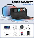 MoKo Carrying Case for Nintendo Switch 2 2025, Protective Hard Shell Portable Travel Carry Case Pouch Holds 10 Cartridges w/Pockets for Switch 2 Accessories and Games, Gradient Orange