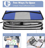 MoKo Zipper Binder, 3 inch 3 Ring Binder with Zipper, 600 Sheet Capacity Multi-Pocket School Binder organizer, Handle and Shoulder Strap Included, Blue & Gray