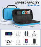 MoKo Carrying Case for Nintendo Switch 2 2025, Protective Hard Shell Portable Travel Carry Case Pouch Holds 10 Cartridges w/Pockets for Switch 2 Accessories and Games, Blue