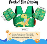 MoKo Toddler Swim Vest for Kids, Swim Arm Floaties 13-70lbs Cartoon Swimming Water Wings Pool Float Vests Sleeves Shoulder Straps Arm Band for Children Learn to Swim