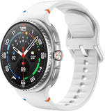 MoKo Sport Band for Samsung Galaxy Watch 8 Band 40mm 44mm/Galaxy Watch 8 Classic 46mm, Soft Silicone Replacement Strap for Men Women, S/M, White