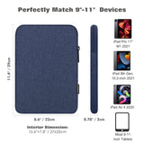 MoKo 9-11 Inch Tablet Sleeve Bag Carrying Case Fits New 11inch iPad Air M3, iPad A16 2025, iPad Pro 11 M4, Air 5/4/3, iPad 10/9/8th Gen, Tab S8/S9 11", Navy Blue