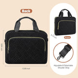 MoKo Bible Cover, Large Bible Cover Case for Women, Multi-Pockets Bible Carrying Church Bag Bible Book Cover with Pen Slots, Handle & Shoulder Strap, Black