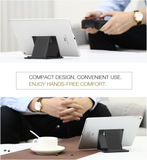MoKo Phone/Tablet Stand, Foldable Desktop Holder Fit with iPhone 15/Plus/Pro/Pro Max, iPhone 14/Pro/Max, iPad 9/ iPad mini 6, iPad Pro 11, 10.2, 12.9, Air 5/4/3, Mini 5, Steam Deck, Black (Large)