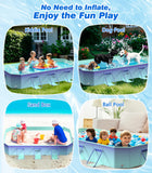 MoKo Non-Inflatable Swimming Pool for Kids and Pets, Rectangular Framed Swimming Pools, Foldable Dog Pool with Sturdy Support, Space-Saving Kiddie Pool, Collapsible Kids Pool, M Size, Glacial Blue