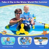MoKo Toddler Swim Vest - Cute Toddler Floaties with Emergency Whistle for Boys and Girls 22-66 lbs Water Wings Arm Band Floaties Swim Training Equipment for Beach Swimming Pool Sea, Blue Shark