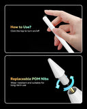 MoKo Stift für iPad (A16) 11. 10. Gen, Stylus Stift für 2018-2025 Apple iPad 11/10/9/8/7/6/A16,Mini 7/6/5,Air M3/M2 11"/13"/5/4/3, Pro M4 13"/12,9"/11" Neigungssensibilität,USB-C Schnellladung, Weiß