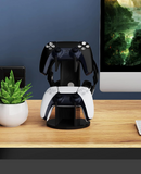 MoKo Universal Stand for Gamepad and Headphone Stand, 2 in 1 Game Controller Stand Holder Storage Organizer for ps5, ps4, xbox One, Xbox Series, Controller Stand Gaming Accessories, Black