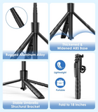 MoKo 68" Magnetic Selfie Stick Compatible with MagSafe, Extendable Rotatable Phone Tripod Stand with Remote for iPhone 15 14 13 12 and All Phones with Metal Ring, Fit for Selfie/Photo/Live/Vlog, Black