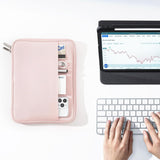 MoKo 9-11" Tablet Tasche Hülle für 11 Zoll iPad Air M2 2024, iPad Pro 11 M4 2024, iPad Air 5/4/3/2/1, iPad 10th/9/8/7 Gen 10,2, Galaxy Tab S9 11" 2023, Polyester Schutzhülle mit Fächer, Rosa