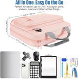 MoKo Zipper Binder, 2 inch 3 Ring Binder with Zipper, 500 Sheet Capacity Zipper Binder with Shoulder Strap Handle,Multi-Pocket Zipper Bag for Middle School Student, Pink