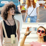 MoKo Crossbody Phone Lanyard, Adjustable Cell Phone Lanyard, Premium 8mm Thick Rope Mobile Phone Lanyard for iPhone, Samsung,and More | Phone Neck Strap×1, Wrist Strapx1, Lanyard Patch×2, Black