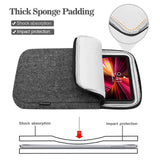 MoKo 9-11 Inch Tablet Sleeve Bag Carrying Case Fits New 11-inch iPad Pro M4/iPad AirM2 2024,iPad Air 5/4/3 10.9"/10.5",iPad Pro 11 M2,iPad 10th 10.9,iPad 9/8th Gen 10.2,Tab S8/S9 11", Black & Gray