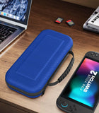 MoKo Carrying Case for Nintendo Switch 2 2025, Protective Hard Shell Portable Travel Carry Case Pouch Holds 10 Cartridges w/Pockets for Switch 2 Accessories and Games, Indigo