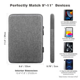 MoKo 9-11 Inch Tablet Sleeve Bag Carrying Case Fits New 11inch iPad Air M3, iPad A16 2025, iPad Pro 11 M4, Air 5/4/3, iPad 10/9/8th Gen, Tab S8/S9 11", Light Gray