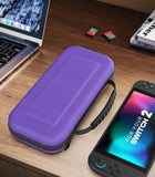 MoKo Carrying Case for Nintendo Switch 2 2025, Protective Hard Shell Portable Travel Carry Case Pouch Holds 10 Cartridges w/Pockets for Switch 2 Accessories and Games, Purple