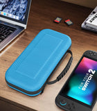 MoKo Carrying Case for Nintendo Switch 2 2025, Protective Hard Shell Portable Travel Carry Case Pouch Holds 10 Cartridges w/Pockets for Switch 2 Accessories and Games, Blue