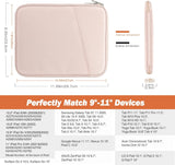 MoKo 9-11 Inch Tablet Sleeve Case, Fits New 11inch iPad Air M4/Pro M5, iPad A16 11", i-Pad 10/9/8/7th/Air 5/4th 10.9"/10.2", Tab S9/S8 11", Protective Bag Carrying Case with Pocket, Pink