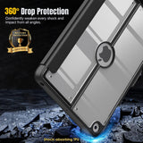 MoKo Case for iPad 9th Generation with Pencil Holder, iPad 8th/7th Gen Case 10.2-inch, Built-in Screen Protector Clear Back, Stain Resistant Multi Angle Viewing Stand, Auto Wake/Sleep, Black