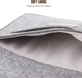 MoKo 9-11 Inch Felt Tablet Sleeve Bag Carrying Case Fits Tab S8 11", iPad Pro 11 inch, iPad 10th Generation 10.9", iPad 9th/8th/7th 10.2", iPad Air 5/4th 10.9", iPad 9.7", Tab A8 10.5" - Light Gray