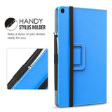 MoKo Case for All-New Amazon Fire HD 10 Tablet (7th Generation and 9th Generation, 2017 and 2019 Release) - Slim Folding Stand Cover with Auto Wake/Sleep for 10.1 Inch Tablet, BLUE