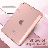MoKo Case for iPad 9th Generation 2021/ iPad 8th Generation 2020/ iPad 7th Generation 2019, Soft Translucent TPU Frosted Back Cover Slim iPad 10.2 inch Case with Stand, Auto Wake/Sleep, Rose Gold