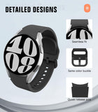 MoKo Strap Compatible with Samsung Galaxy Watch 7 FE 6 5 4 Strap 40 mm 44 mm/Watch 6 Classic 43 mm 47 mm/Watch 5 Pro 45 mm/Watch 4 Classic 42 mm 46 mm, Soft Silicone Replacement Strap, Black