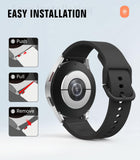 MoKo Strap Compatible with Samsung Galaxy Watch 7 FE 6 5 4 Strap 40 mm 44 mm/Watch 6 Classic 43 mm 47 mm/Watch 5 Pro 45 mm/Watch 4 Classic 42 mm 46 mm, Soft Silicone Replacement Strap, Black