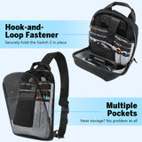 MoKo Sling Crossbody Bag for Switch 2/OLED/Steam Deck/Rog Ally X, Protective Travel Chest Carrying Case Gaming Pouch with 8 Game Card Slots, Minimalist Chest Tablet Bag for 11" iPad Pro/Air, Black