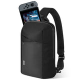 MoKo Sling Crossbody Bag for Switch 2/OLED/Steam Deck/Rog Ally X, Protective Travel Chest Carrying Case Gaming Pouch with 8 Game Card Slots, Minimalist Chest Tablet Bag for 11" iPad Pro/Air, Black