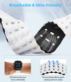 MoKo Ocean Band Compatible with Apple Watch Ultra 3/2/1 49mm, Upgraded Silicone Sports Bands 46mm 45mm 44mm, Series 11/10/9/8/7/6/5 SE3/2/1 Breathable Strap with Metal Connector, Black/White&black