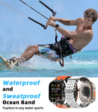 MoKo Ocean Band Compatible with Apple Watch Ultra 3/2/1 49mm, Upgraded Silicone Sports Bands 46mm 45mm 44mm, Series 11/10/9/8/7/6/5 SE3/2/1 Breathable Strap with Metal Connector, Black/White&black