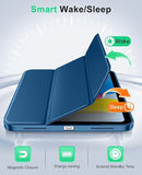 MoKo Case for iPad (A16) 11th/10th Gen 2025/2022 11/10.9 Inch, Abyss Blue | Trifold Stand Protective Cover Smart Folio Case Soft Flexible TPU Cover Support Supports Touch ID Auto Sleep/Wake