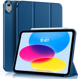 MoKo Case for iPad (A16) 11th/10th Gen 2025/2022 11/10.9 Inch, Abyss Blue | Trifold Stand Protective Cover Smart Folio Case Soft Flexible TPU Cover Support Supports Touch ID Auto Sleep/Wake