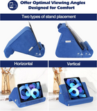 MoKo Tablet Pillow Stand, Soft Tablet Cushion Stand, With Multiple Viewing Angles and Storage Pocket, Fits iPad 10.2 2021/iPad Air 5/4/3/iPad Pro 11/12.9 2022, iPad 10th,Galaxy Tab, iPhone, Book, Blue