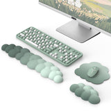 MoKo Cloud Wrist Rest, Ergonomic Cloud Keyboard Wrist Rest with Mouse Rest Wrist Pad, Upgraded PU Leather Cloud Arm Rest Wrist Pad for Keyboard and Mouse for Office, Gaming, Computer, Laptop, Green