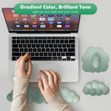 MoKo Cloud Wrist Rest, Ergonomic Cloud Keyboard Wrist Rest with Mouse Rest Wrist Pad, Upgraded PU Leather Cloud Arm Rest Wrist Pad for Keyboard and Mouse for Office, Gaming, Computer, Laptop, Green