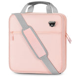 MoKo Zipper Binder, 3 Ring 2 inch Binder, 500 Sheet Capacity Multi-Pocket School Binder with Handle and Shoulder Strap for Middle School, Pink & Gray