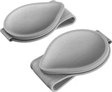 MoKo Sunglasses Holder for Car Sun Visor, 2 Pack PU Leather Magnetic Glasses Mount Holder Eyeglasses Hanger Clip Visor Accessories for All Car Models, Black