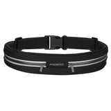 MoKo Sport Running Belt, Dual Pouch Running Waist Packs Fanny Pack ,Reflective Running Gear, Money Belt, Travel Belt for iPhone 12/12 Pro/12 Mini, iPhone 11 Pro Max/Xs
