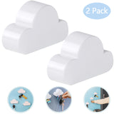 MoKo Magnetic Key Holder for Wall Door, Magnetic Key Ring Holder with Adhesive, Magnetic Key Rack Organizer Hooks, 2 Pack, White