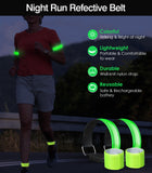 MoKo Running Light for Runners 2Pack Rechargeable with 3 Light Modes, High Visibility LED Wrist Arm Ankle Light Up Bands for Running Night Walking Reflector Gear with Reflective Slap Bands