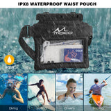 MoKo Floating Waterproof Phone Waist Pouch, Waterproof Fanny Pack Dry Bag for iPhone 13/12/11 Pro Max, Galaxy S21 Ultra/S9/Note 10 Plus, Black