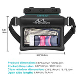 MoKo Floating Waterproof Phone Waist Pouch, Waterproof Fanny Pack Dry Bag for iPhone 13/12/11 Pro Max, Galaxy S21 Ultra/S9/Note 10 Plus, Black