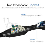 MoKo Sport Running Belt, Dual Pouch Running Waist Packs Fanny Pack ,Reflective Running Gear, Money Belt, Travel Belt for iPhone 12/12 Pro/12 Mini, iPhone 11 Pro Max/Xs