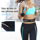 MoKo Sport Running Belt, Dual Pouch Running Waist Packs Fanny Pack ,Reflective Running Gear, Money Belt, Travel Belt for iPhone 12/12 Pro/12 Mini, iPhone 11 Pro Max/Xs