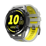 MoKo Watch Strap Compatible with Huawei Watch GT3 46mm/GT2/GT2 Pro/GT 2e/Samsung Galaxy Watch 46mm/Gear S3, 22mm Soft Silicone Replacement Sport Band Wristband, Gray/Yellow